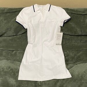 lululemon athletica White Polo Mini Dress with Navy Trim